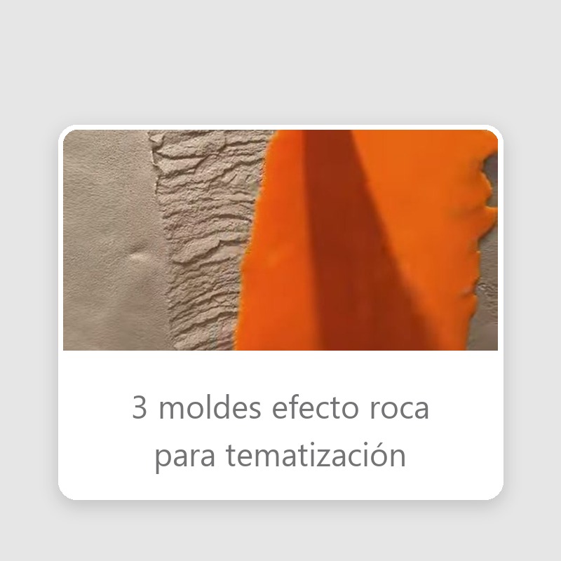 Molde de silicona efecto roca retirandose del mortero dejando marcada la textura