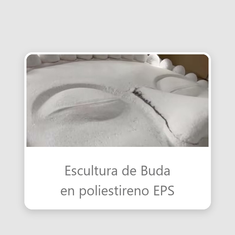Escultura de Buda tallada en poliestireno EPS revestida con ESTonetex Forte